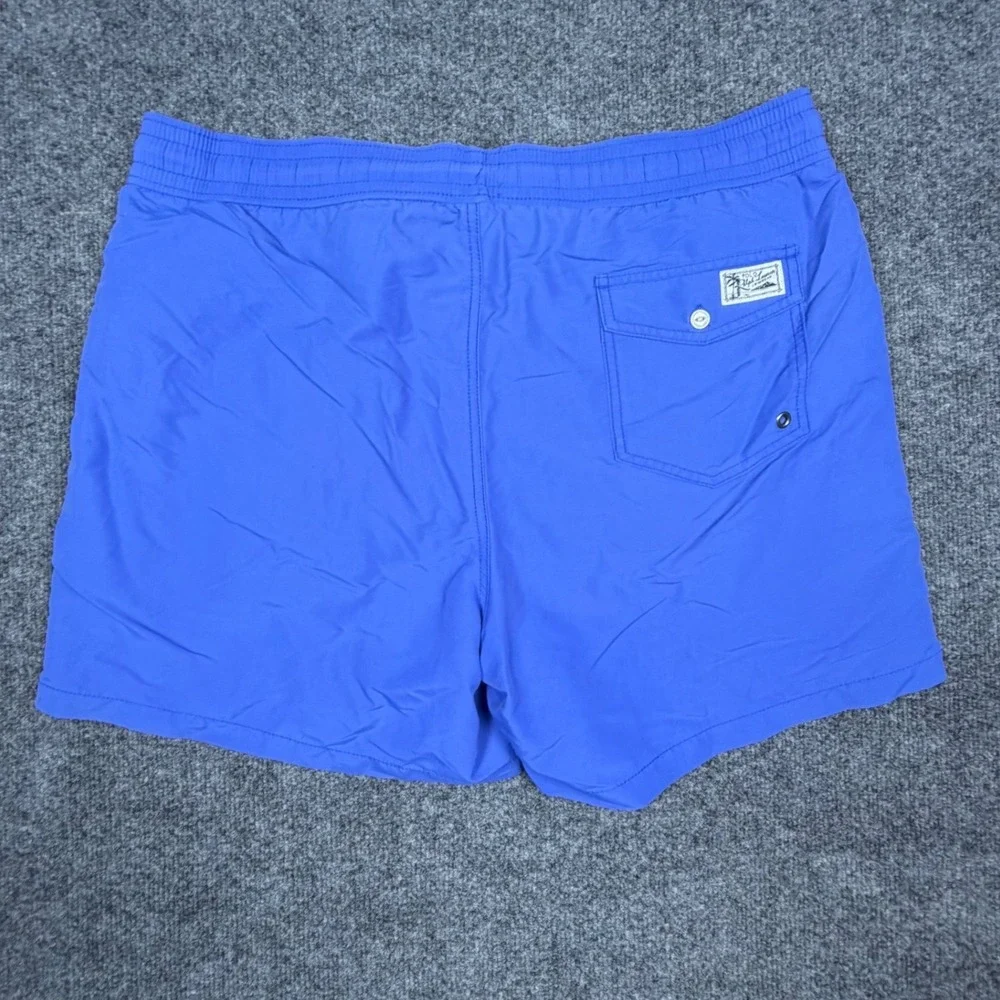 Polo‎ Ralph Lauren Mens Blue Pink Pony Traveler Swim Trunks Shorts Large L